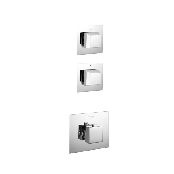 07310 – Termostatico incasso doccia quadro con due dispositivi d’arresto