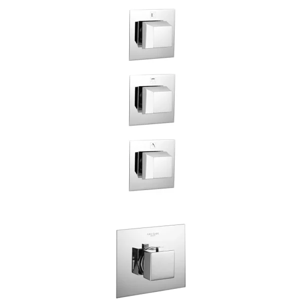 07311 – Termostatico incasso doccia quadro con tre dispositivi d’arresto