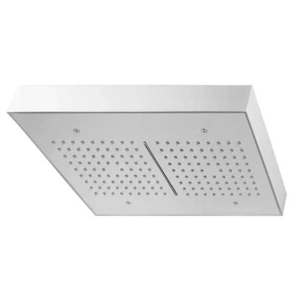 07532 – Soffione a soffitto in acciaio inox con cover e cascata 570×370 mm
