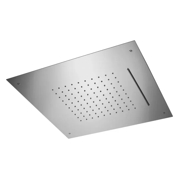 07594 – Soffione ad incasso a soffitto con cascata in acciaio inox 500×500