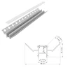 Profilo Per Piastrelle Ceramic Line Con Canalina Per Illuminazione Led Barre 2m Incasso A Scomparsa + Cover Luce Continua - immagine 5