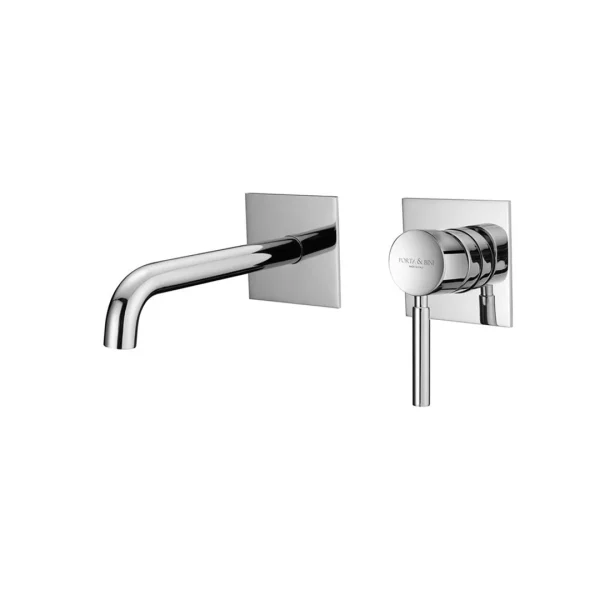 23146 – Monocomando lavabo a muro connessione ponte L 200 mm piastra quadrata