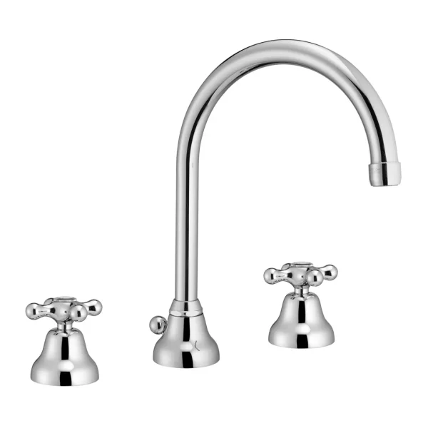 30512 – Batteria lavabo bocca girevole con scarico canna a fontana vitone ceramico