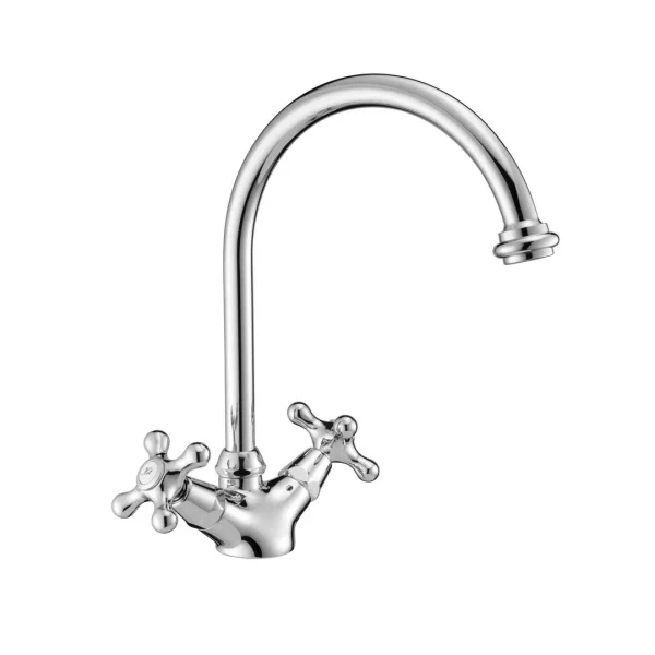 30574 – Monoforo lavello Marea cucina con canna a ponte vitone ceramico