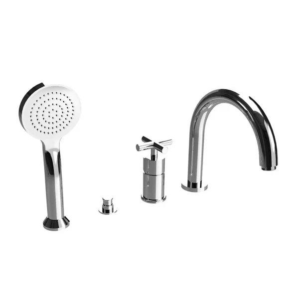 33180 – Monocomando bordo vasca quattro fori con deviatore e bocca