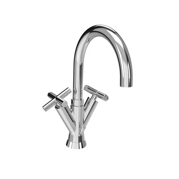 33510 – Monoforo lavabo bocca girevole con scarico vitone ceramico