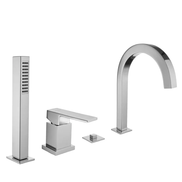 34180 – Monocomando bordo vasca quattro fori con deviatore e bocca