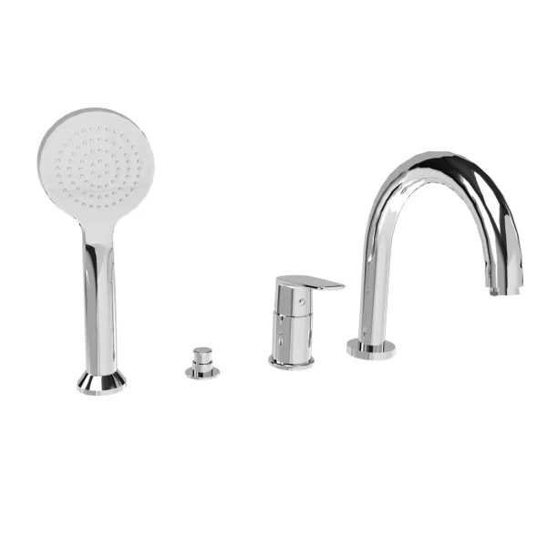 37180 – Monocomando bordo vasca quattro fori con deviatore e bocca