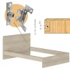 Gancio Laterale Supporto a Clip per Letto Kit 4pz Staffe per Binari Letto Elementi di Fissaggio per Telaio - immagine 2