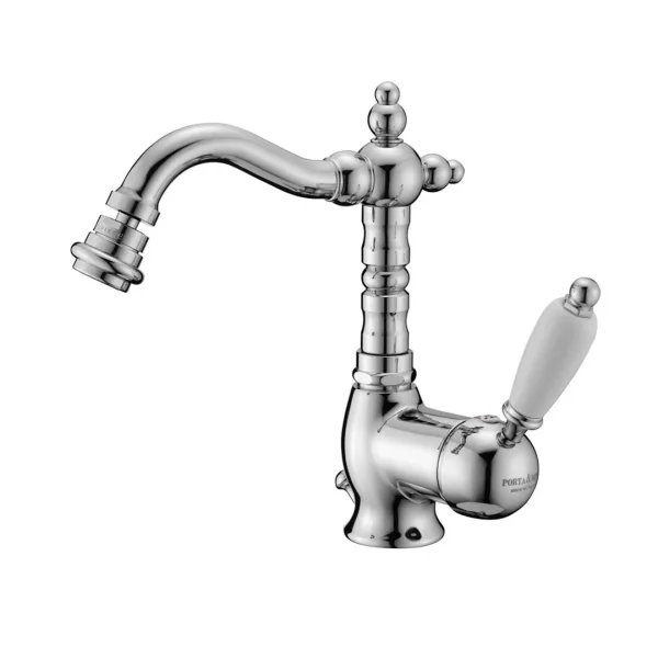 50420 – Monocomando bidet con scarico automatico leva bianca