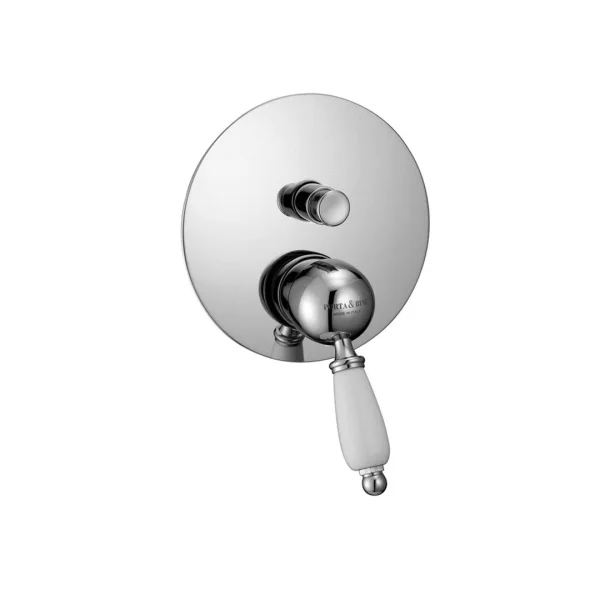 50434 – Monocomando doccia incasso con deviatore piastra slim leva bianca