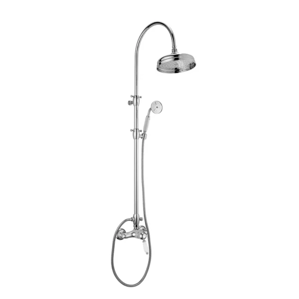 50485 – Colonna doccia completa di miscelatore doccia esterno leva bianca