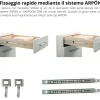 Guide Scorrevoli A Sfere H27mm Fissaggio Rapido Tramite Clip “Arpòn” Portata 15kg Cassetto Estrazione Parziale - immagine 2