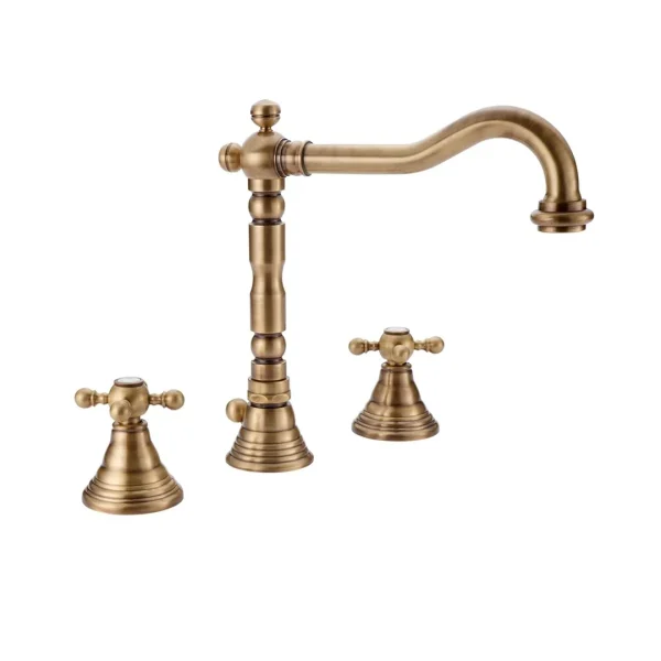 62554 – Batteria lavabo bocca girevole con scarico vitone ceramico