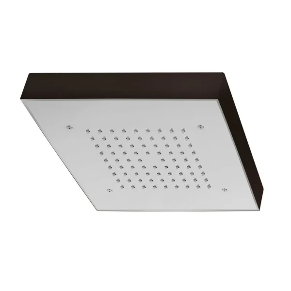7530N – Soffione a soffitto in acciaio inox con cover 370×370 mm. Carter nero