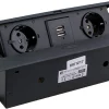 Multipresa Ufficio Scrivania da Incasso con 2 prese Schuko + 2 USB - immagine 2