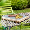 Tagliere in legno con pietra lavica per cucinare - immagine 5