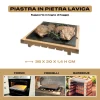 Tagliere in legno con pietra lavica per cucinare - immagine 2