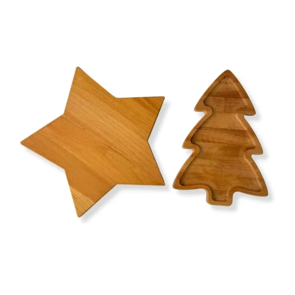 Set Vassoio Tagliere Albero di Natale + Tagliere Stella