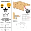 Reggipiano Ø20 Clock-3 Supporto per Ripiani in Zama + Varianti Viti Confezione da 20 o 500pz Fissaggio Eccentrico per Mobili Uffici Armadi Librerie - immagine 4