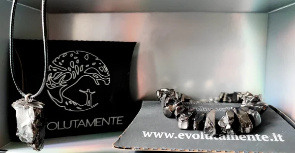 PARURE  SHUNGITE ELITE CIONDOLO E BRACCIALE !