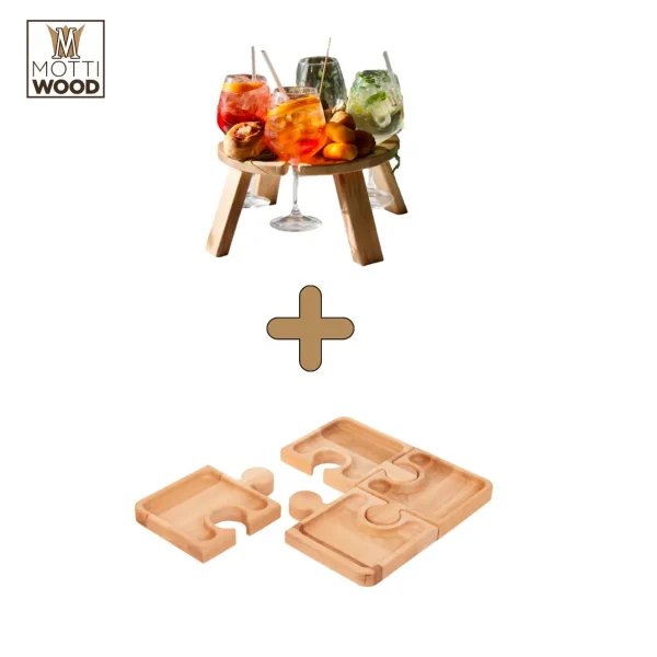 SET APERITIVO: Pic Nic Table + Vassoio Puzzle