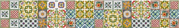 Patchwork piastrelle colori mediterranei fatte a mano