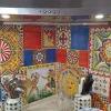 Patchwork con piastrelle siciliane stile carretto decorate a mano Made in Italy - immagine 4