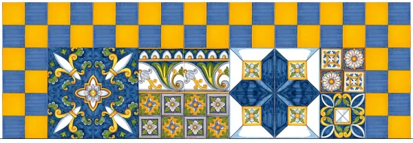 Patchwork piastrelle siciliane decorate a mano