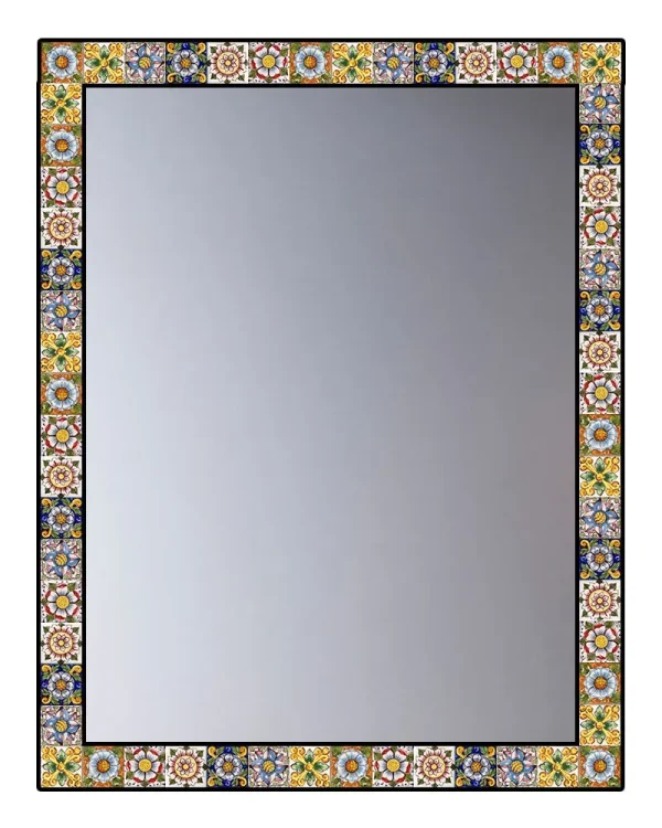 Specchio con tozzetti in ceramica cm 5×5 decori assortiti patchwork
