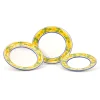 Posto tavola, set di 3 piatti in ceramica con falda decoro FLORA - immagine 2