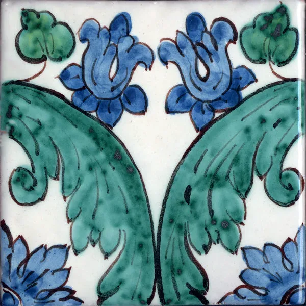 Piastrella siciliana decorata a mano serie Sicula decoro Caltagirone