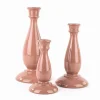 Set 3 portacandela in Ceramica siciliana Fatti a Mano, Idea Regalo di Natale (Rosa) - immagine 2