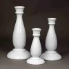 Set 3 portacandele bianchi in ceramica di Caltagirone fatta a mano - immagine 2