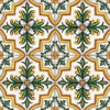 Piastrella decorata a mano in ceramica di Caltagirone Serie Sicula decoro Casteldijiudica - immagine 2