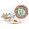 Portadolci fruttiera in ceramica di Caltagirone in Stile Carretto Siciliano con decoro ficodindia - immagine 3