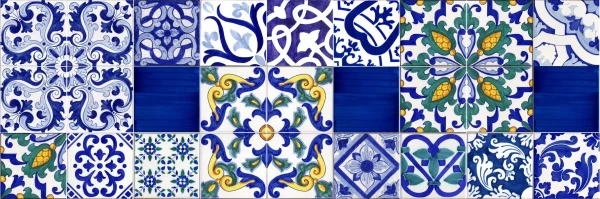 Patchwork di Caltagirone con piastrelle decorate a mano, piastrelle siciliane Made in Italy