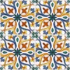 Piastrella di Caltagirone Serie Moresca Jadidi decoro un quarto - immagine 3