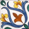 Piastrella di Caltagirone Serie Moresca Jadidi decoro un quarto - immagine 2