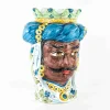 Moro Siciliano, Testa di Moro H cm 33 in Ceramica di Caltagirone Fatta a Mano - immagine 2