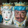 Moro Siciliano, Testa di Moro H cm 33 in Ceramica di Caltagirone Fatta a Mano - immagine 6