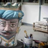 Moro Siciliano, Testa di Moro H cm 33 in Ceramica di Caltagirone Fatta a Mano - immagine 7
