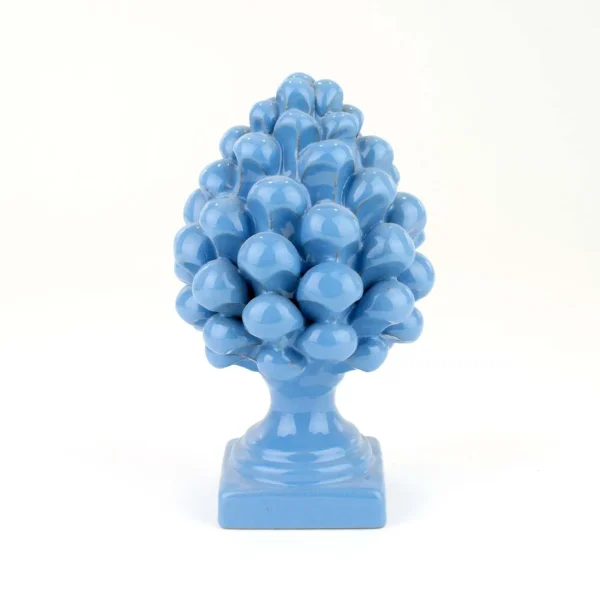 Pigna Azzurra H cm 14 in Ceramica di Caltagirone Fatta a Mano