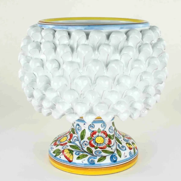 Pigna portavaso in ceramica di Caltagirone fatta a mano H 25 cm.