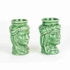 Coppia teste di moro H cm 10 in ceramica artistica di Caltagirone fatte a mano - immagine 2