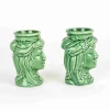 Coppia teste di moro H cm 10 in ceramica artistica di Caltagirone fatte a mano - immagine 3
