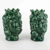 Teste di Moro H cm 14 in Ceramica, Coppia Teste di Moro Caltagirone bomboniere - immagine 2