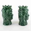 Teste di Moro H cm 14 in Ceramica, Coppia Teste di Moro Caltagirone bomboniere - immagine 3
