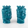 Teste di Moro di Sicilia H cm 14 in Ceramica, Coppia Teste di Moro Caltagirone bomboniere - immagine 2