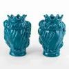 Teste di Moro di Sicilia H cm 14 in Ceramica, Coppia Teste di Moro Caltagirone bomboniere - immagine 4